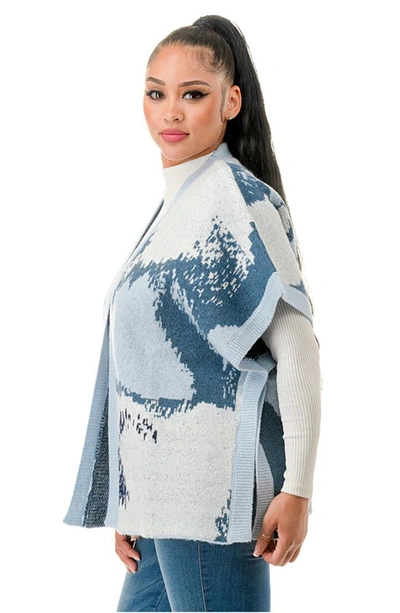 Shop Marcus Adler Abstract Poncho In Blue