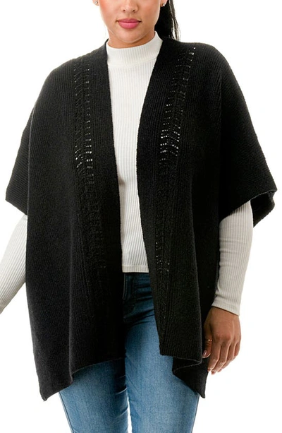 Shop Marcus Adler Knit Poncho In Black