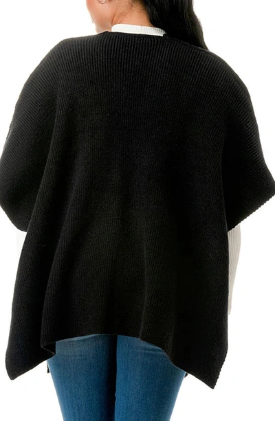Shop Marcus Adler Knit Poncho In Black