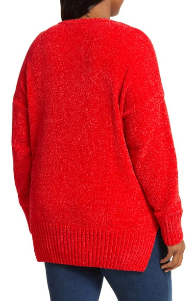 Shop Sanctuary V-neck Chenille Sweater In Lipstick