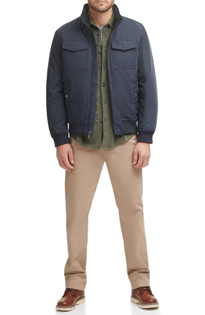 Dockers Quilted Lined Flight Bomber Jacket In Navy