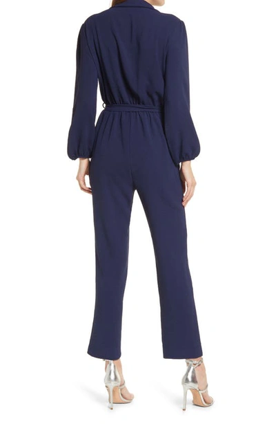 Shop Fraiche By J Johnny Long Sleeve Jumpsuit In Navy