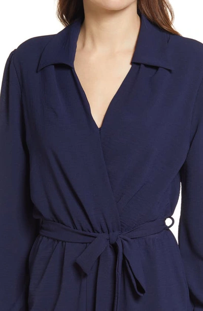 Shop Fraiche By J Johnny Long Sleeve Jumpsuit In Navy