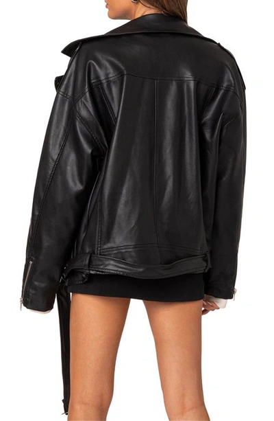 Edikted Women's Wrenley Oversized Faux Leather Jacket In Black