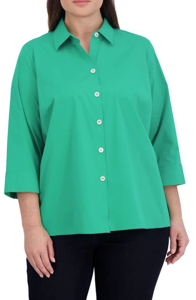 Shop Foxcroft Kelly Button-up Shirt In Kelly Green