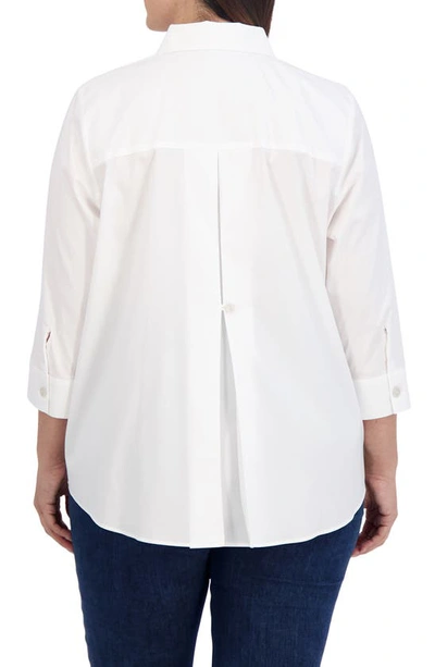 Shop Foxcroft Kelly Button-up Shirt In White