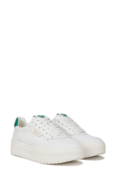 Shop Sam Edelman Blaine Platform Sneaker In White/ Botanical Green