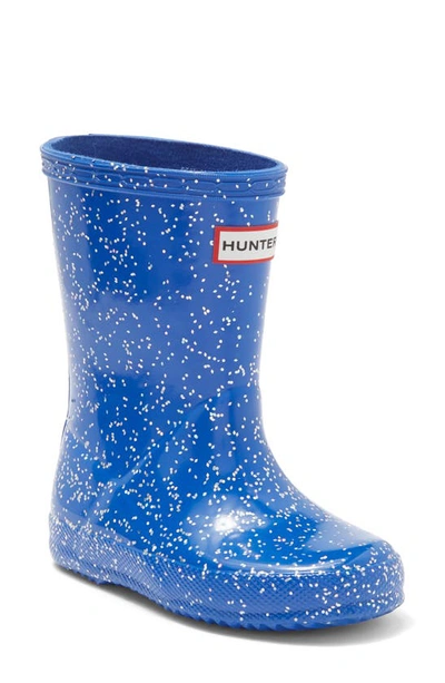 Shop Hunter Kids' Original First Classic Glitter Rain Boot In Cruise Blue