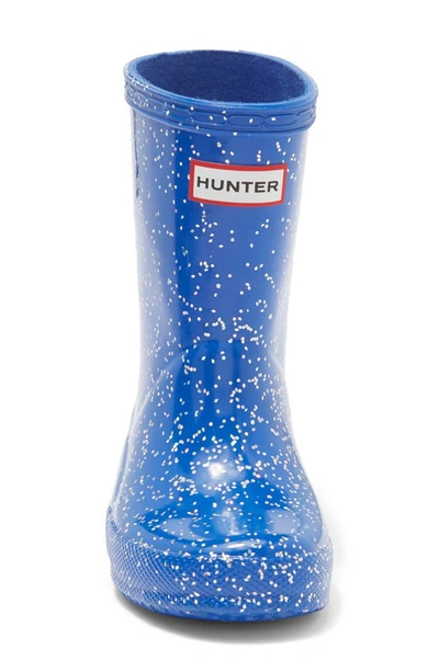 Shop Hunter Kids' Original First Classic Glitter Rain Boot In Cruise Blue