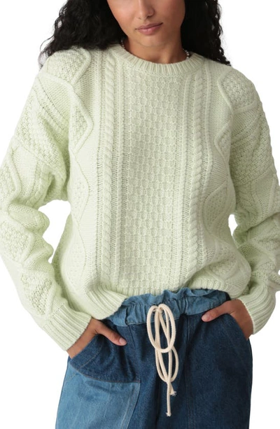 Shop Electric & Rose Alice Merino Wool & Cashmere Blend Sweater In Lime