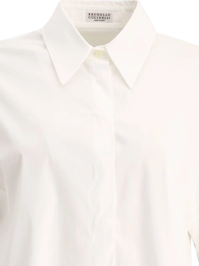 Shop Brunello Cucinelli Band-collar Shirt In White