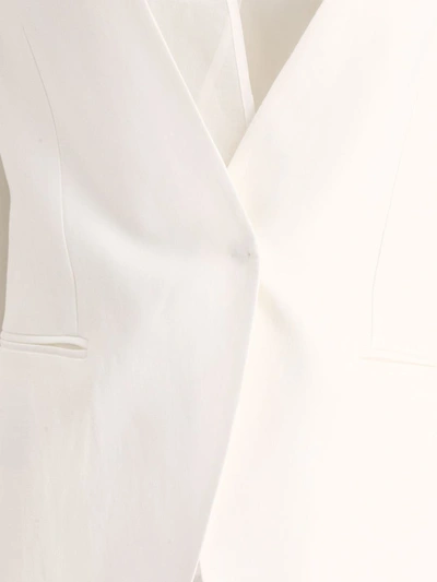 Shop Brunello Cucinelli Linen Blend Blazer In White