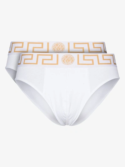 Shop Versace Underwear In White / Gold