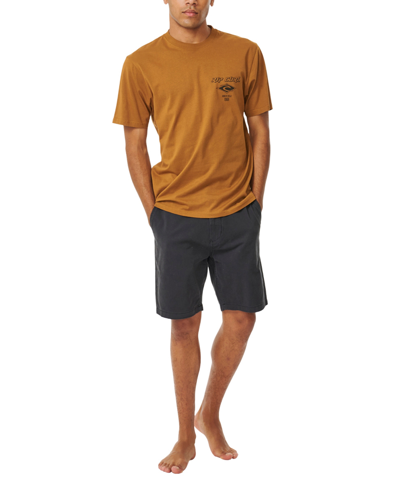 Shop Rip Curl Men's Fade Out Icon Short Sleeve T-shirt In Gold