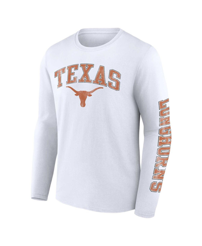 Shop Fanatics Men's  White Texas Longhorns Distressed Arch Over Logo Long Sleeve T-shirt