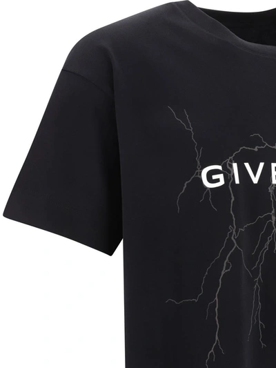 Shop Givenchy T-shirt In Cotton With Reflective Artwork In Black