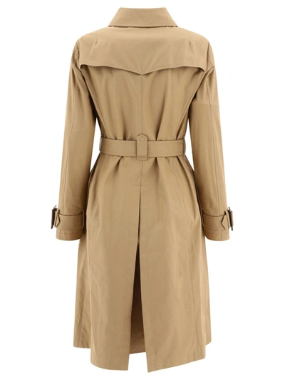 Shop Herno "delan" Double-breasted Trenchcoat In Beige