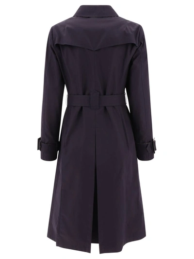 Shop Herno "delan" Double-breasted Trenchcoat In Blue