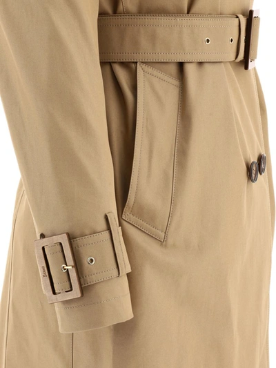 Shop Herno "delan" Double-breasted Trenchcoat In Beige