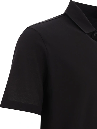 Shop Herno Crêpe Jersey Polo Shirt In Black