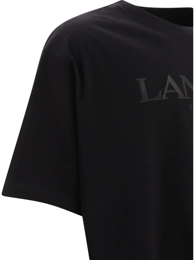Shop Lanvin T-shirt With Embroidered Logo In Black