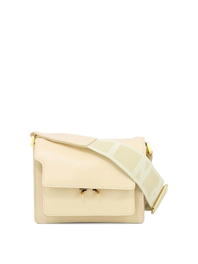 Shop Marni "mini Trunk Soft" Shoulder Bag In Beige