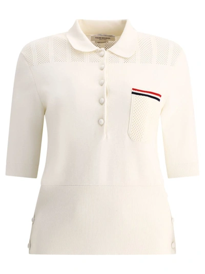 Shop Thom Browne "rwb" Polo Shirt In White