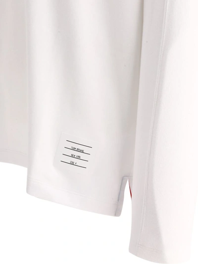 Shop Thom Browne "4-bar" Jersey T-shirt In White
