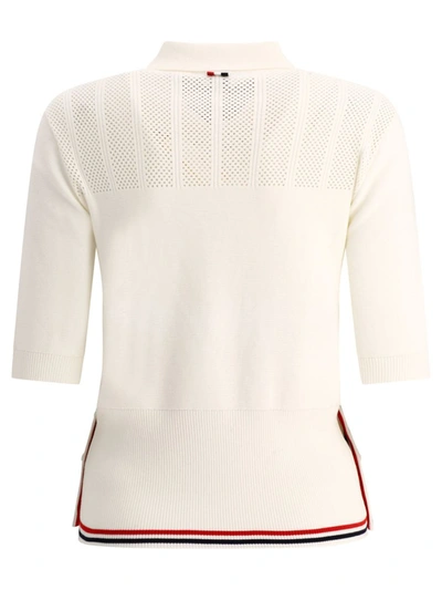 Shop Thom Browne "rwb" Polo Shirt In White