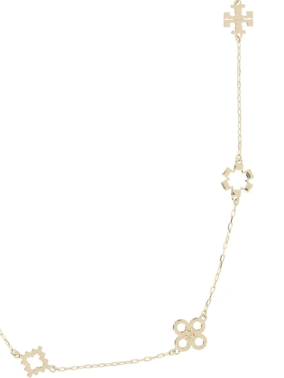 Shop Tory Burch Kira Clover 18kt Gold-plated Necklace