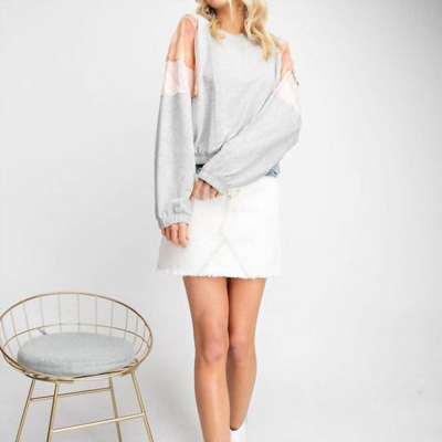 Shop Easel Patches Sweater In Grey