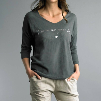 Shop Tempo Paris Spice Up Your Life Sweater In Grey
