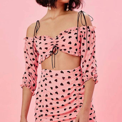 Shop For Love & Lemons Dominique Mini Skirt In Pink
