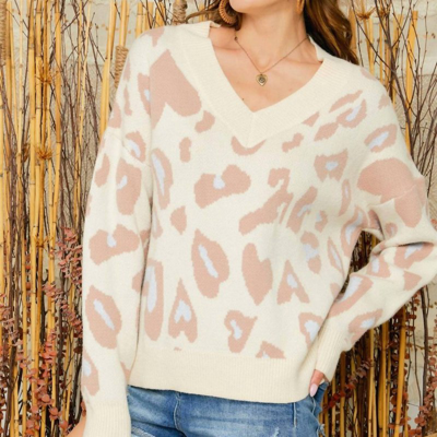 Shop Adora Leopard Sweater In White