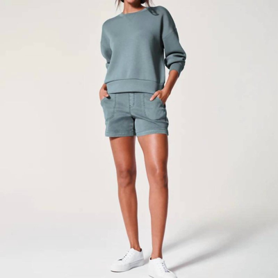 Shop Spanx 6" Stretch Twill Shorts In Grey