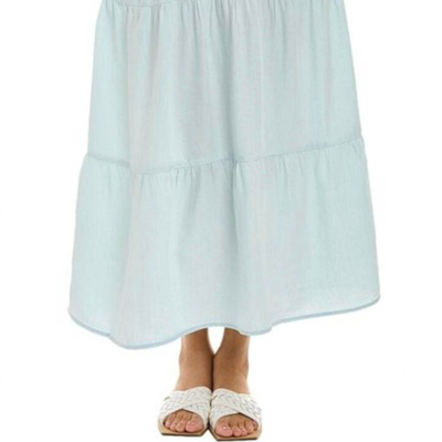 Shop Elan Tiered Maxi Skirt In Blue
