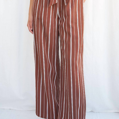 Shop Fsl Apparel Striped Pants In Brown