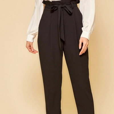 Shop Andree By Unit Paper Bag Pant In Black