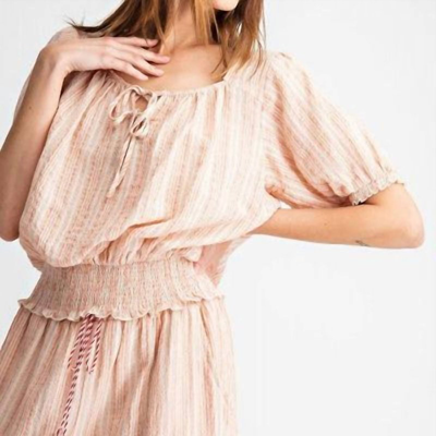 Shop Easel Kenzie Stripe Cropped Blouse In Pink