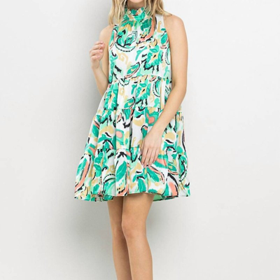 Shop Tcec Spring Mini Dress In Green