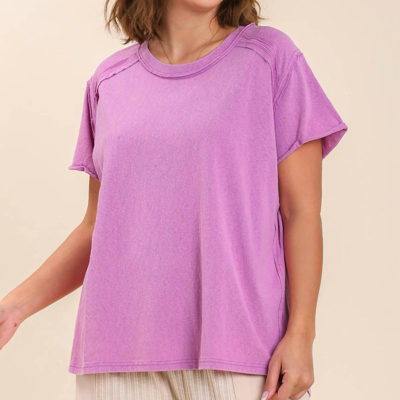 Shop Umgee Round Neck Short Sleeve T-shirt In Purple