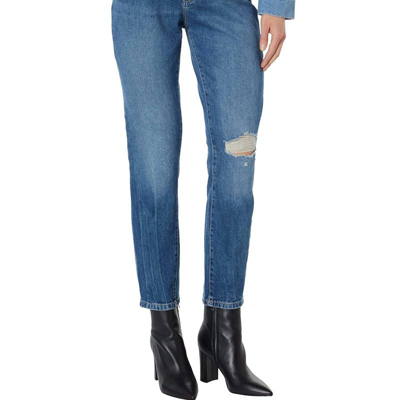 Shop Dl1961 Bella Slim High Rise Distressed Jeans In Blue