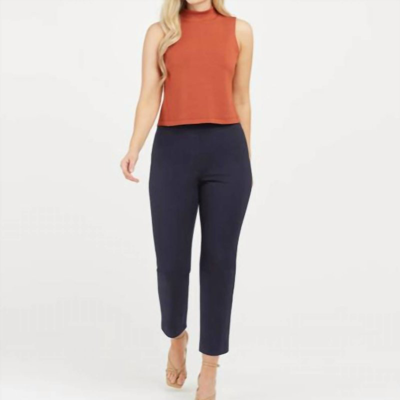 Shop Spanx Polished Ankle Slim Pant In Blue