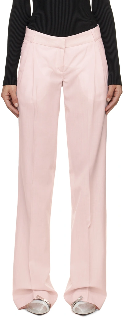 Shop Coperni Pink Glen Check Trousers In Pkwh Pink/white