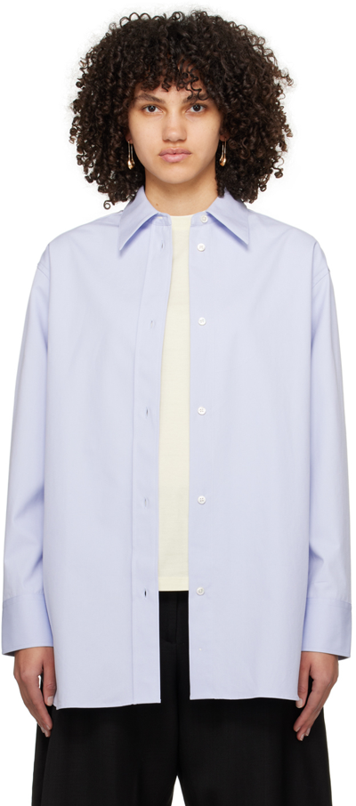 Shop Studio Nicholson Blue Santos Shirt In Mist