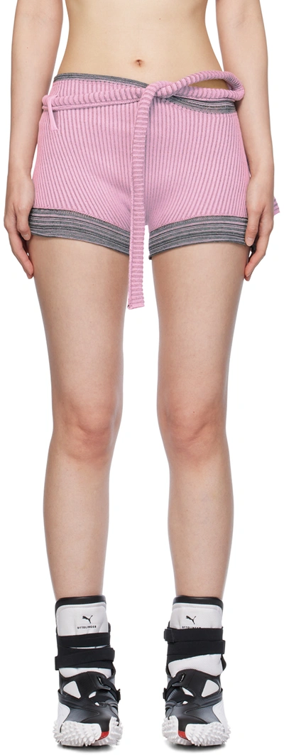 Shop Ottolinger Pink Fringes Shorts In Rose