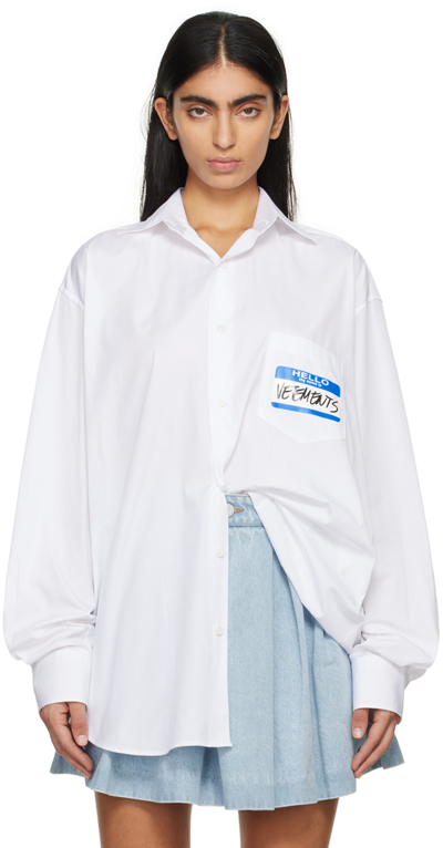 Shop Vetements White 'my Name Is' Shirt
