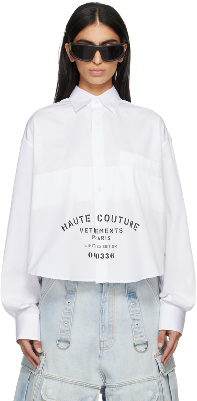 Shop Vetements White 'haute Couture' Shirt