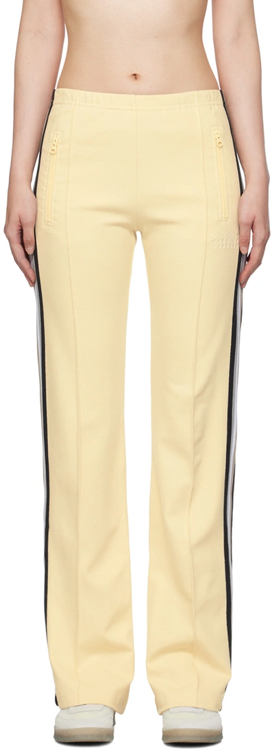 Shop Mm6 Maison Margiela Yellow Striped Lounge Pants In 169 Post It Yellow