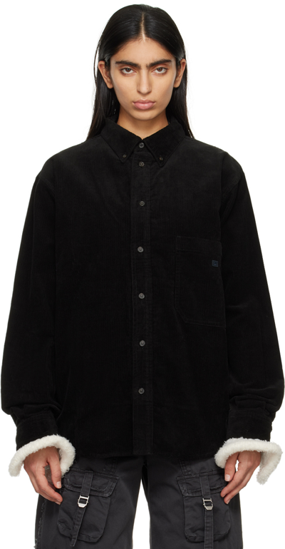 Shop Acne Studios Black Patch Shirt In 900 Black